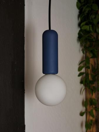 Osram Pendelleuchte Decor Conrete Mic mit G9 Fassung aus Beton mit Glaskugel in Blau