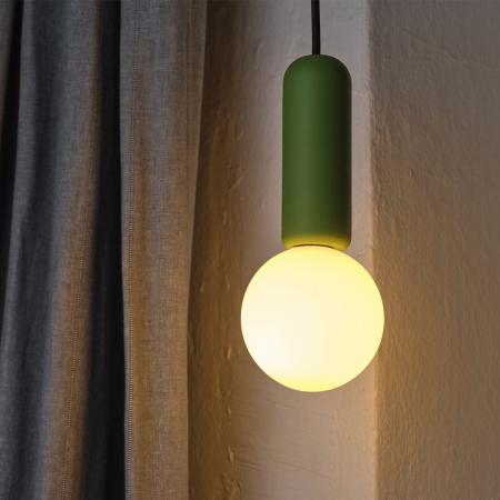 Osram Pendelleuchte Decor Conrete Mic mit G9 Fassung aus Beton mit Glaskugel in Grün