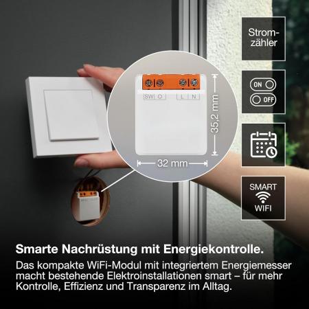 OSRAM SMART+ WIFI Switch Module 1 Channel – smartes Schaltmodul 8A mit Energieverbrauchsmessung