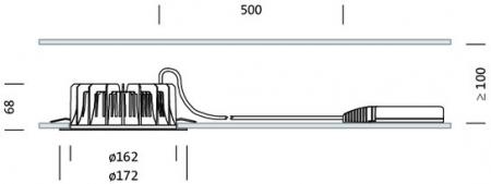 Aktion: Nur noch angezeigter Bestand verfügbar - SITECO LEDVALUX L Downlight  DALI 12.5W 80° 840 4000K UGR= 22 1050lm