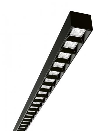 Siteco Silica® 21, direkt/indirekt, Darklight-Reflektor, schwarz, Lichtfarbe 840 neutralweiß DALI 2 tiefschwarz matt 7680lm