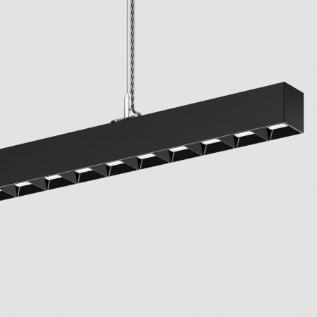 Siteco Silica® 21, direkt/indirekt Darklight-Reflektor, schwarz, Lichtfarbe 830, UGR ≤ 19, DALI 2, tiefschwarz matt 9120lm