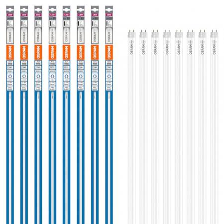 8er Pack 150cm Osram LED T8 G13 Röhren 18,3W wie 58W 865 tageslichtweiß EM Glas für KVG/VVG/direkt an 230V