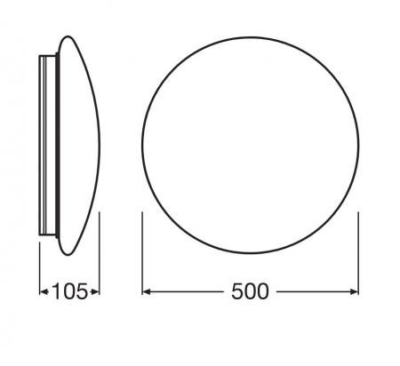 LEDVANCE SURFACE CIRCULAR 500 PS 42W 840 IP44 – Multi-Lumen Decken- und Wandleuchte, 3500 lm, 4000K, Ø 500 mm