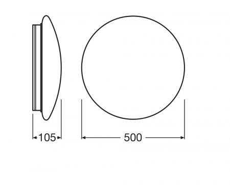 LEDVANCE SURFACE CIRCULAR 500 SENSOR PS 42W 840 IP44 – 4000 K Neutralweiß – Hochfrequenzsensor – Multi-Lumen – Ø 500 mm