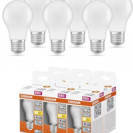 6er Set OSRAM E27 LED Lampe STAR Classic 4,9W wie 40W 2700K mit warmweißem Licht & sehr hoher Farbwiedergabe 97Ra