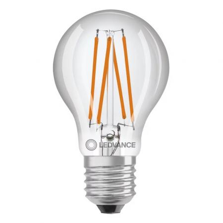 LEDVANCE LED Classic A 40 Filament Tageslichtsensor E27 4,9W wie 40W 470 lm 2700K Warmweiß Klar