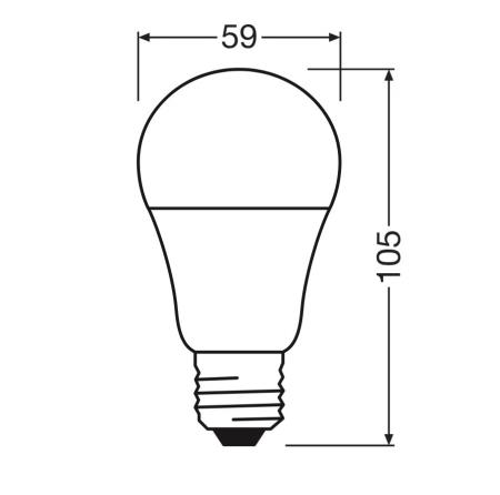 Ledvance E27 LED Lampe Classic matt 8W wie 60W 2700K warmweißes Licht - Value Class