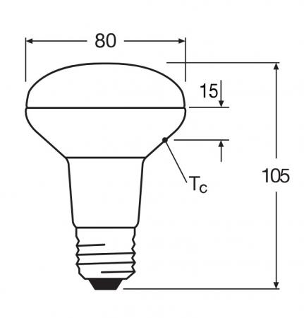Ledvance E27 R80 Reflektorlampe 36° 8,5W wie 100W dimmbarer Strahler mit warmweißem Licht 2700K