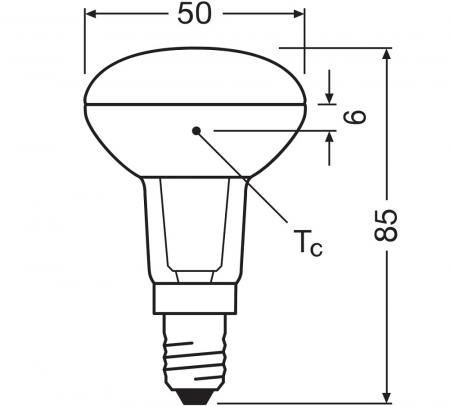 Ledvance E14 R50 Reflektorlampe 36° 2,6W wie 40W Strahler mit warmweißem Licht 2700K