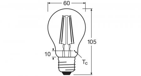 Ledvance E27 CLASSIC Filament LED Lampe Frosted 7,5W wie 75W 2700K warmweiß