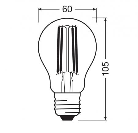 Ledvance E27 LED Lampe Classic dimmbar klar 4,2W wie 40W 2700K warmweißes Licht CRI97 sehr hohe Farbwiedergabe