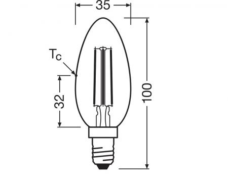 Ledvance E14 LED Kerzenlampe Classic dimmbar klar 4,2W wie 40W 2700K warmweißes Licht hohe Farbwiedergabe CRI97