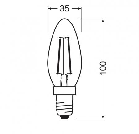 Ledvance E14 LED Kerzenlampe Classic B40 klar 4W wie 40W 3000K warmweißes Licht