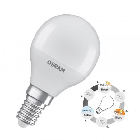 OSRAM LED Superstar Classic P 40 Relax Active Sleep E14 4,9 W 470 lm 2700/4000 K matt
