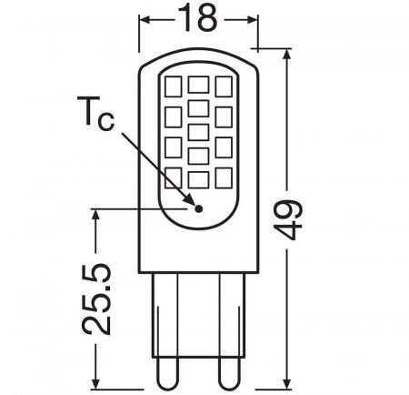 LEDVANCE LED PIN 40 300° V G9 4,2W wie 40W 470 lm 2700K warmweiß klar 300° 230V