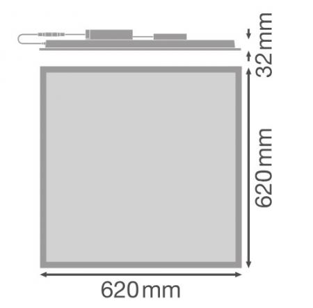 LEDVANCE PANEL FLEX 625 UGR<19 PS 32W 840 – LED Panel 620 x 620 mm 4000K neutralweiß Multi-Lumen