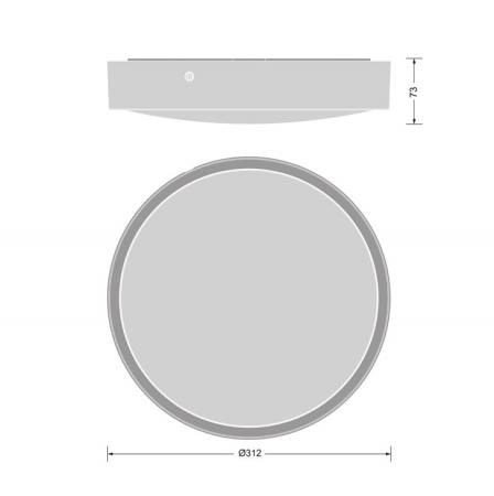 LEDVANCE LED Decken- und Wandleuchte BULKHEAD ROUND EMERGENCY SENSOR - BLKH RD EL SN 300 P 20.5W ML 83040 schwarz IP65