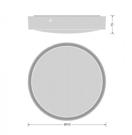 LEDVANCE LED Decken- und Wandleuchte BULKHEAD ROUND DALI -  BLKH RD DA 300 P 15.5W 830 schwarz IP65