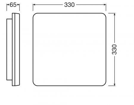LEDVANCE SURFACE FLAT SQUARE 330mm 19W IP54 EVERLOOP MULTI SELECT