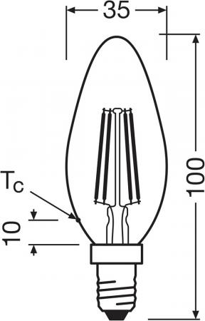 3er Set Osram E14 LED Kerzenlampe CLASSIC besonders effizient klar 2,2W wie 40W 2700K warmweißes Licht - Sehr gute Energieeffizienz