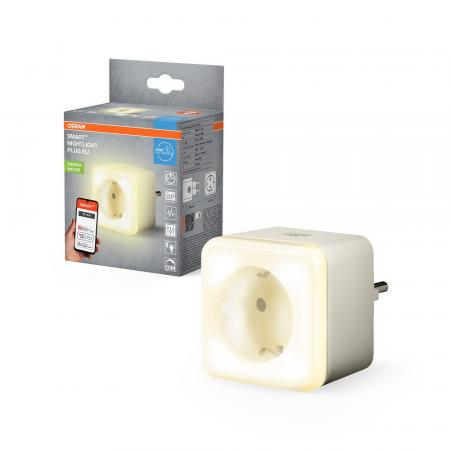 OSRAM SMART+ WIFI Nightlight Plug EU Weiß – smarte Steckdose mit Nachtlicht und Energieverbrauchsmessung