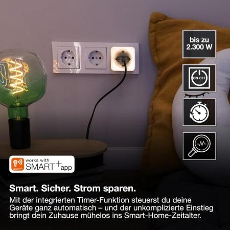 OSRAM SMART+ WIFI Nightlight Plug EU Weiß – smarte Steckdose mit Nachtlicht und Energieverbrauchsmessung