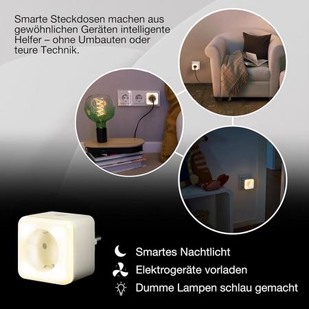OSRAM SMART+ WIFI Nightlight Plug EU Weiß – smarte Steckdose mit Nachtlicht und Energieverbrauchsmessung