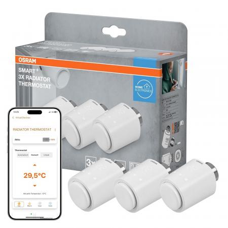 Aktion: Nur noch angezeigter Bestand verfügbar:  3er Pack OSRAM SMART+ WiFi RADIATOR THERMOSTAT -  Heizkörperthermostat