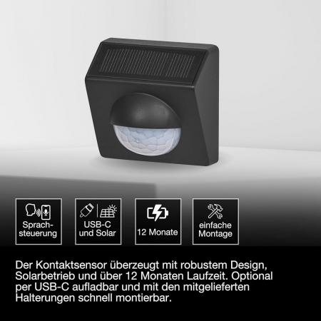 OSRAM SMART+ WIFI Outdoor Motion Sensor Dark Grey – smarter PIR-Bewegungsmelder mit Solarzelle