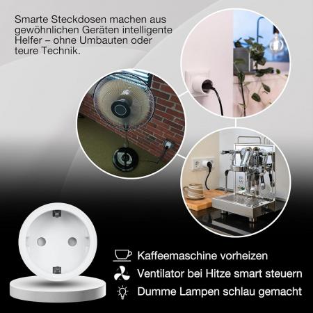 OSRAM SMART+ MATTER Steckdose - intelligente Steckdose mit Matter over WiFi-Technologie zur Einbindung von elektrischen Geräten ins Smart Home System