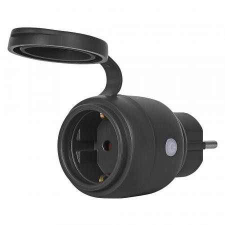 OSRAM SMART+ Matter Compact Outdoor Plug EU 16 A 3680 W, IP44, WLAN, Energie Verbrauchsmessung, schwarz
