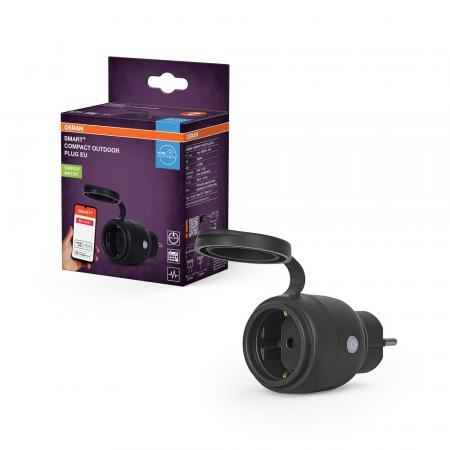OSRAM SMART+ ZIGBEE Compact Outdoor Plug EU Schwarz – smarte Außensteckdose 16A 3680W
