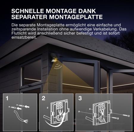 Osram Solar LED Außen Fluter ENDURA FLOOD mit Sensor 30W 4000K neutralweißes Licht mit Fernbedienung