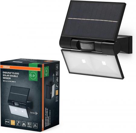 Osram ENDURA Solar Fluter DOUBLE Outdoor-Flutlichter - Außenwandleuchte mit futuristischem Design mit Energieeinsparpotential im Außenbereich