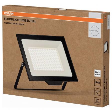 OSRAM Floodlight Essential 150W 15000lm 4000K Neutralweiß 110° IP65 IK06 Schwarz LED-Fluter