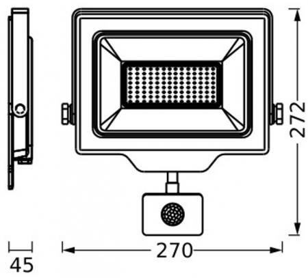 OSRAM LED Fluter Floodlight Essential mit Sensor 100W 4000K Neutralweiß IP44 schwarz