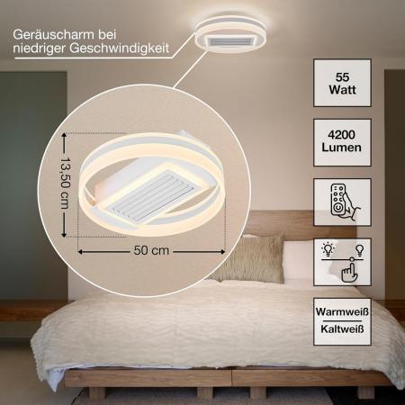 OSRAM Deckenlicht/-ventilator rund 55W CCT dimmbar Tunable White