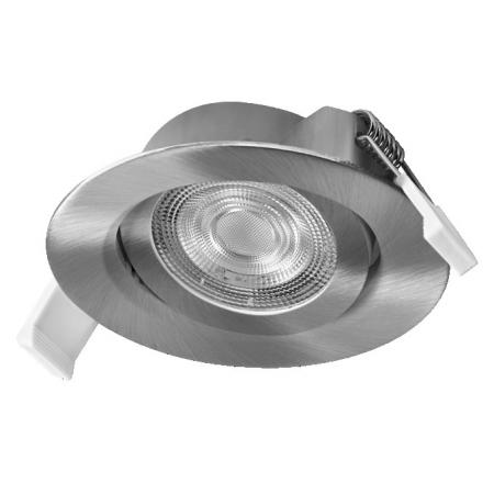3er-Pack OSRAM LED Einbauleuchten Nickel gebürtet 2700k warmweißes Licht - dimmbar über Wandschalter,  mit integriertem LED-Modul und Treiber, IP20-Schutz, Einbaudurchmesser 75…80 mm