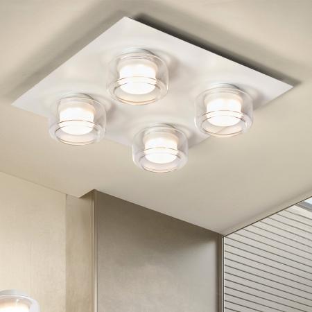 OSRAM Orbis Flame 5.5W Click CCT IP44 Deckenlampe 4-flg, in weiß - auch fürs Badezimmer - mit umschaltbarer Farbtemperatur