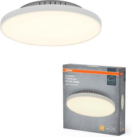 OSRAM PLANON Frameless Round 300mm 19W 1750lm 3000K Warmweiß Ra80 LED Decken- und Wandleuchte Weiß IP20 120°