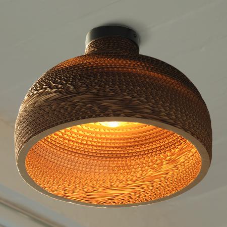 OSRAM Deckenleuchte HAT braun, Ø 36 cm, aus Wellpappe