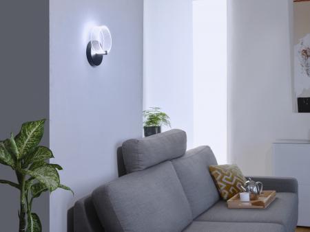 OSRAM Wandleuchte Decor Circle in Schwarz rund 8W - CLICKCCT - Sehr vielseitig durch eine wählbare Lichtfarbe