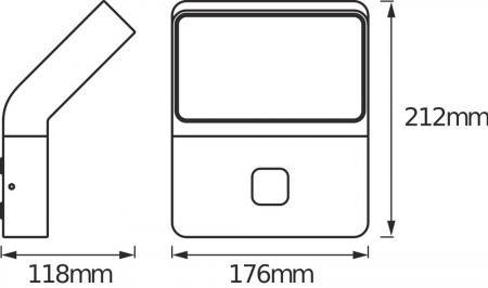 OSRAM LED Außen Wandleuchte Endura Style Wall Wide mit unauffälligem Sensor in Anthrazit IP44