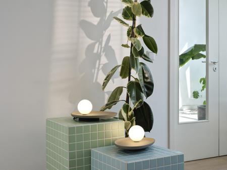 OSRAM Tischleuchte Decor Concrete Nest aus Beton mit G9 Fassung grau - mit matter Glaskugel