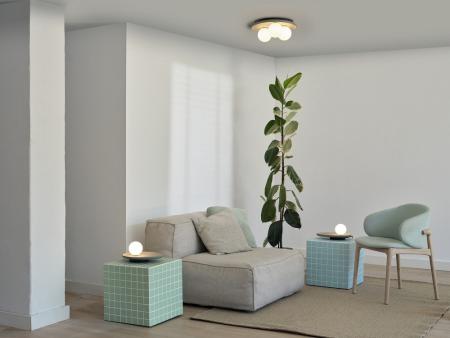 OSRAM Tischleuchte Decor Concrete Nest aus Beton mit G9 Fassung grau - mit matter Glaskugel