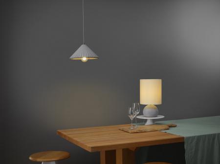 Osram Tischleuchte Decor Impact aus Beton und Textil in Beige / Grau mit E27 Fassung