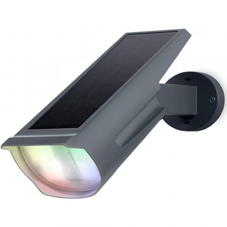 Osram ENDURA GARDEN Solar LED Außen Wandstrahler dunkelgrau - Tageslichtsensor und RGBW Farben -  für Garten und Terrasse
