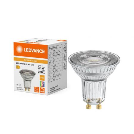 Ledvance GU10 PAR16 Reflektor 36° 2,4W wie 35W dimmbarer warmweißer Strahler 2700K 97Ra sehr hohe Farbwiedergabe