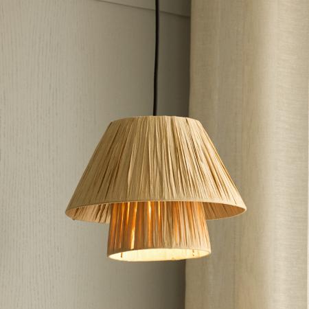 OSRAM Pendelleuchte Decor Bamboo Paper Hut aus nachhaltigem Bambuspapier mit E27 Fassung Ø 28 cm